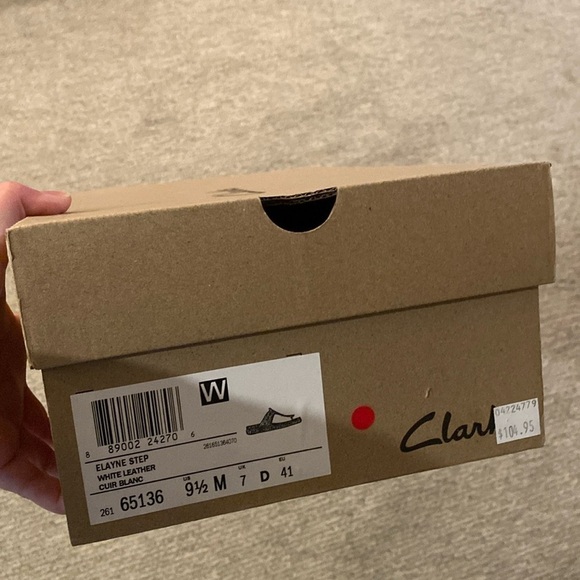 Clarks Women's Elayne Step White Leather Sandals - Picture 7 of 8